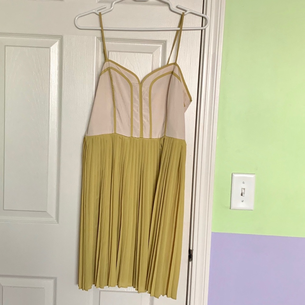 Yellow pleated dress urban outfitters